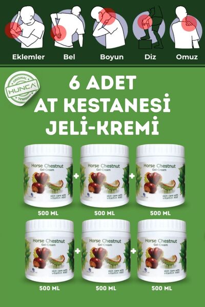 Hunca Care At Kestanesi Jeli, Kas Ve Eklem Masaj Kremi 500 ml ( 6 Adet X 500 ...