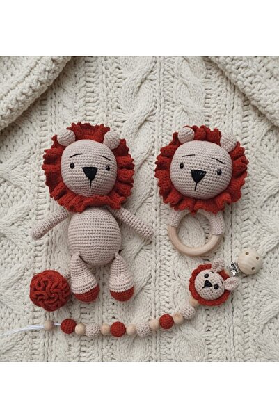 kelebeginruyasihobievi Amigurumi Yenidoğan Hediyelik Aslan Uyku Arkadaşı,çıng...