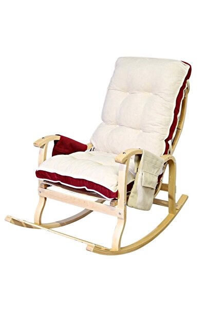 Reyo Home Sultan Lüx Ahşap Çift Minderli Sallanan Sandalye Md-22966