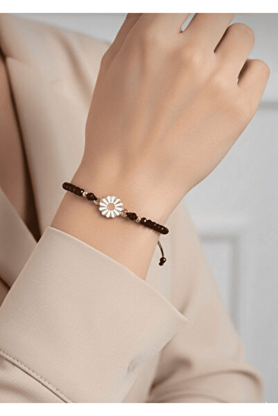 Duke Nickle Black Jewelled Zircon Brass Bracelet - Daisy Figured, Women's, Db...