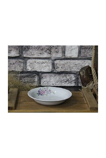 Porland Porselen 12 Li Buket Model Çukur Tabak 16 Cm Yemek Tabağı Seti