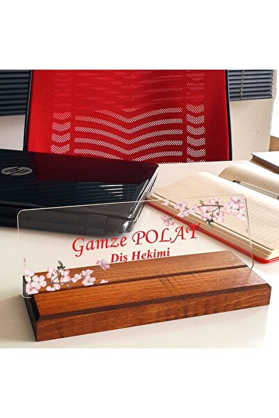 hediyekralı Yeni İş Yeri Hediyesi Kişiye Özel Çiçek Motifli Modern Tasarım Ma...