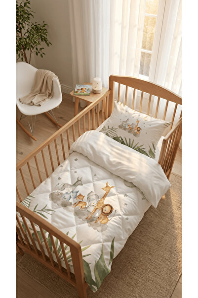 Talia Home Safari Sevimli Hayvanlar Desenli Bebek Beşik Uyku Seti TLABG-041