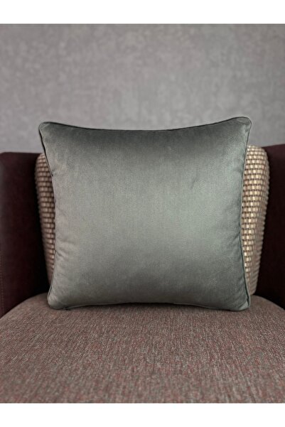 Fabricland Ithal Ipek Kadife Antrasit Gri Renk Kırlent Kılıfı 43x43cm