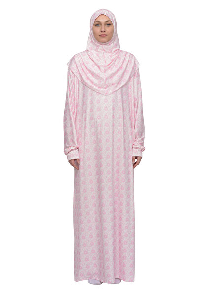 Altobeh فستان صلاة حجاب ليكرا عملي من قطعة واحدة بأكمام منقوشة بالشمس 990-0304