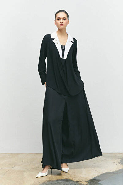 BİZE Önü Fermuarlı Yakalı Bluz