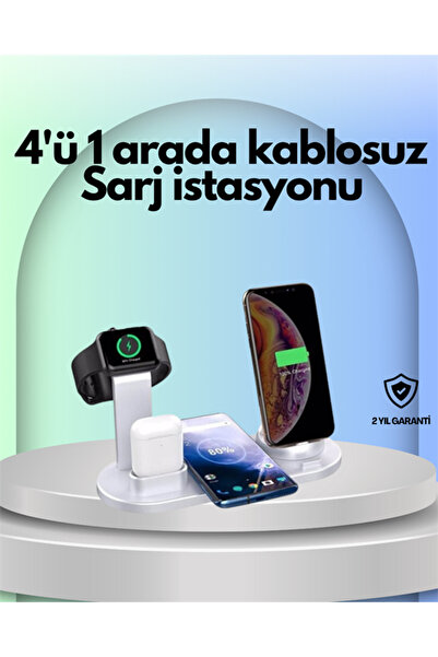 Kanonik Education iPhone, Apple Watch ve AirPods ile Uyumlu 4'ü 1 Arada Şarj ...