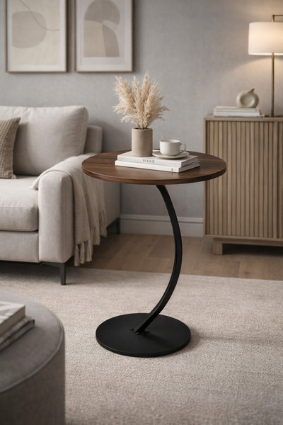 Golden Bark طاولة تقديم قهوة، طاولة جانبية، على شكل حرف C، متعددة الاستخدامات...
