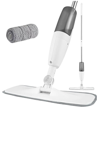 Yui 360 Derece Dönen Su Püskürtmeli Sprey Mop Paspas Beyaz