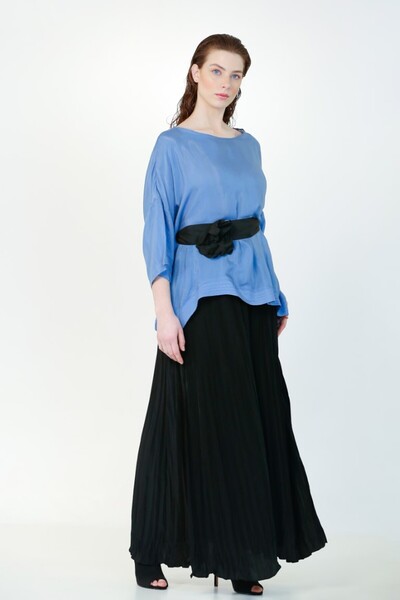 BİZE Floş Panço - Indigo