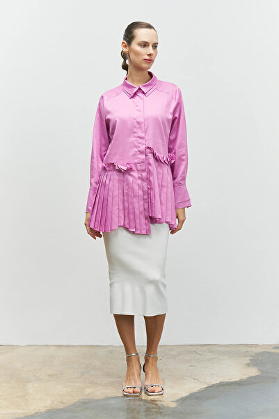 BİZE Eteği Piliseli Gömlek - Pembe