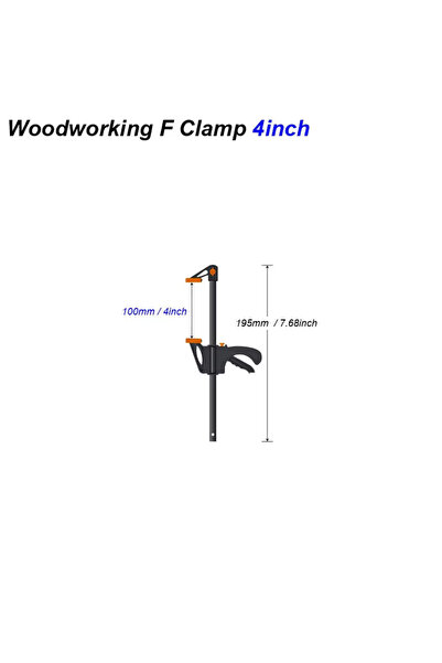 Choice مشبك نجارة 4 بوصة قطعة واحدة، مشبك سريع الفك، سقاطة، مشبك ضغط سريع، طق...