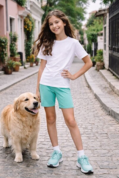 Cloise Παιδικό σορτς Water Green Κολάν από βαμβάκι και λύκρα ελαστικό