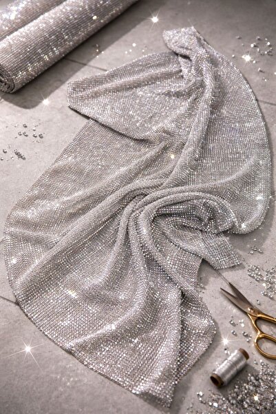 tascı aksesuar قماش حجر كريستال 120×45 سم ذهبي