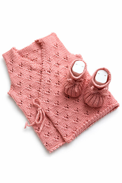 Tiny Bebek yelek ve patik seti 0-9 aya kadar uyumlu