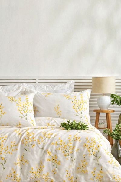 Always Double-Sided Double Duvet Cover Set with Elastic Sheets Çalıkuşu