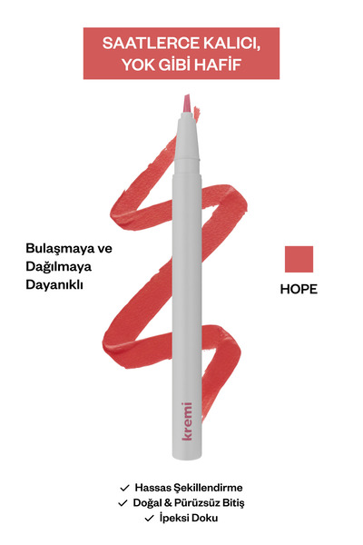 Kremi Kalıcı Dudak Kalemi | Uzun Süre Dayanıklı | Transfer Yapmaz | Doğal ve ...