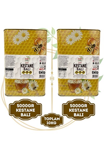 Baştan Yöresel 10kg Bozdağ Kestane Balı (2 Adet 5kg Tenekede)