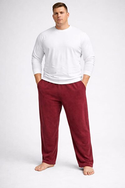 Pemilo Men's plus size fleece single bottom with pockets