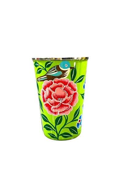 DEDEMİN EMAYELERİ Emaye Bardak Fıstık Yeşili Kuş