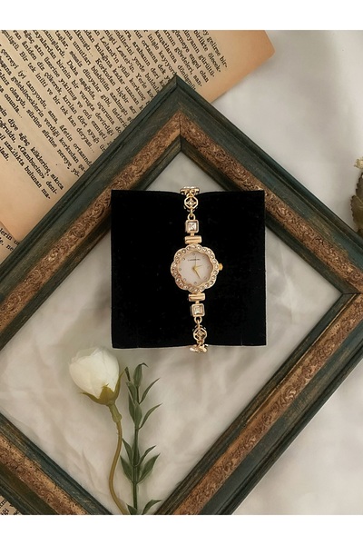 Choppers Vintage White Stone Flower Adjustable Cord Women's Watch