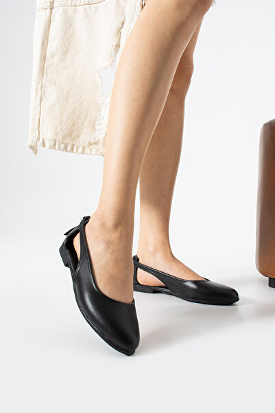 Moda Devrin Black Leather Open-Sided Sandals