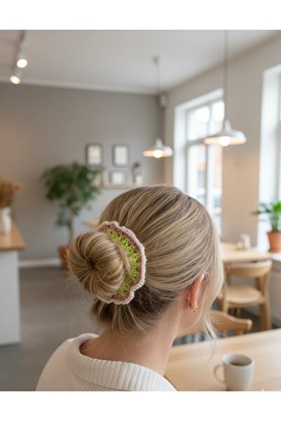 HENERA مجموعة مشبك شعر مطاطي ملون من الكروشيه - مشبك شعر بوهو ريترو عتيق الطر...