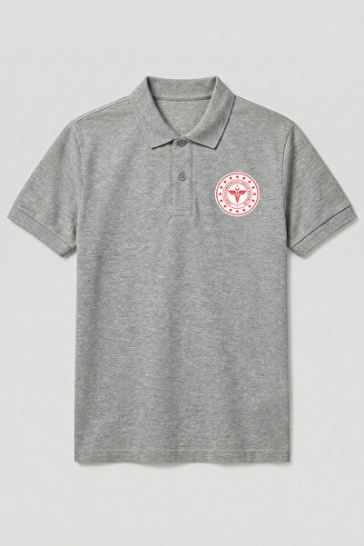 Çapıt %Βαμβακερό γιακά πόλο Λογότυπο Υπουργείου Υγείας Ραμμένο κοντομάνικο μπ...