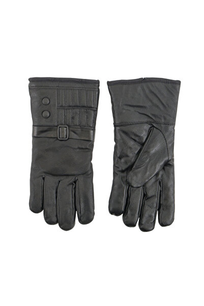 Genel Markalar Erkek Deri Eldiven - İçi Peluşlu - Savex - Siyah - 137-A