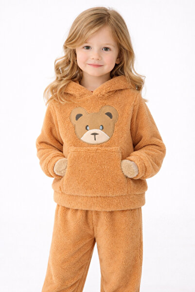 Bebelul Set pufos hanorac si pantaloni Welsoft - Brown