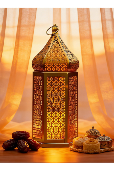 Yoawllty زينة رمضان، فانوس إضاءة LED رمضاني - مصباح مقاوم للماء يعمل بالبطاري...