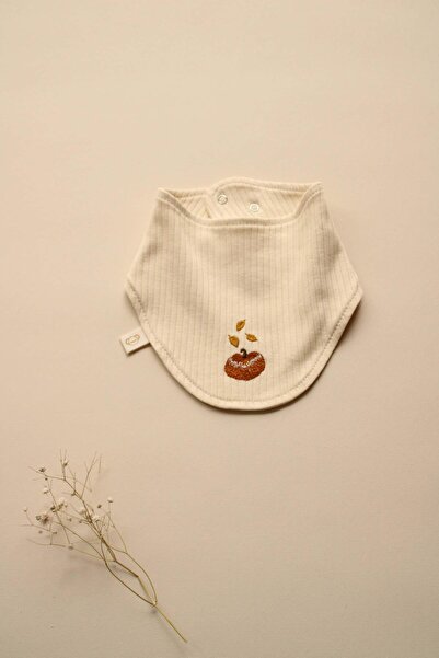 Pumpkin Embroidered Scarf Bib