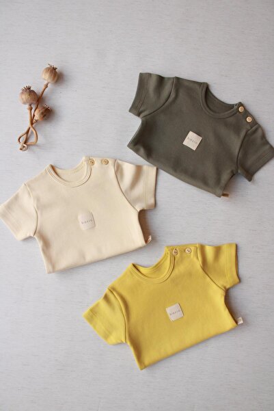 OhlalaKoala 3lü Basic Kısa Kollu Çıt Çıtlı Body Zıbın Model 8