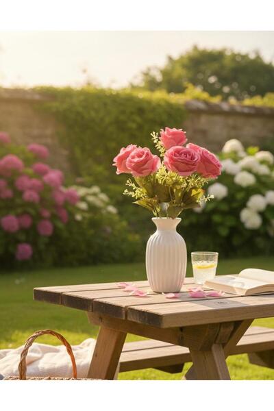 YASİMA 7 رؤوس باقة ورد مجففة من خشب البقس باقة ورد مجففة باقة ورد باقة ورد مز...