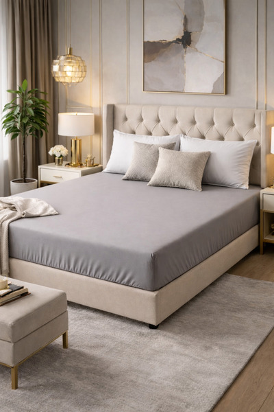 Bella Home Premium Quality Double Fitted Sheet - 100% Organic Cotton