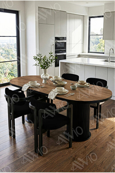 AVVİO Bohem Ayak 4'lü Tokyo Metal Demonte Sandalye 80x140 Masa Sandalye Takımı