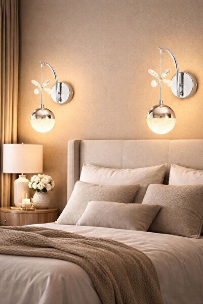 lüx aydınlatma JULİA MODERN KROM APLİK YATAK ODASI - HOL - SALON