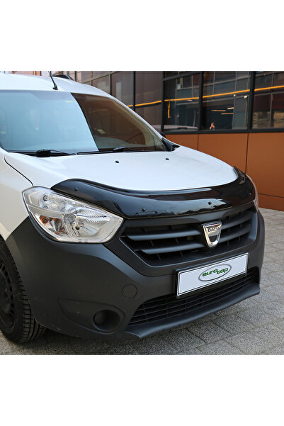 Dacia Dokker Ön Kaput Koruma Rüzgarlığı 3mm Akrilik (ABS) Parlak Siyah Deflektör 2013->