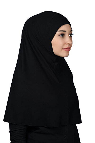 Altobeh Hazır Türban Pratik Eşarp Tesettür Hijab - Namaz Örtüsü (XL) - Siyah