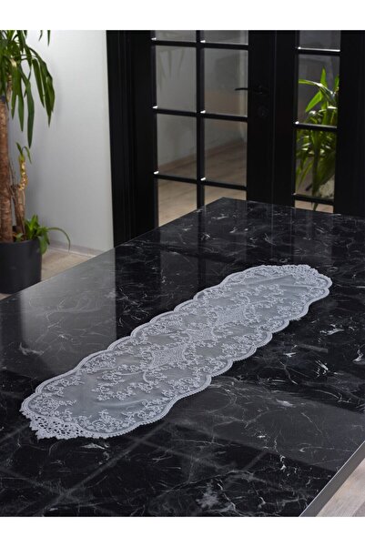 caka home design Runner Gipürlü Tül ( Gri )