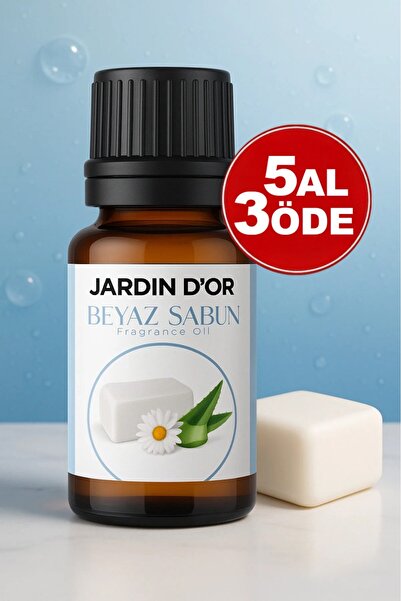 JARDIN D'OR Beyaz Sabun Esansiyel Uçucu Koku Yağı Buhurdanlık Yağı Difüzör Es...