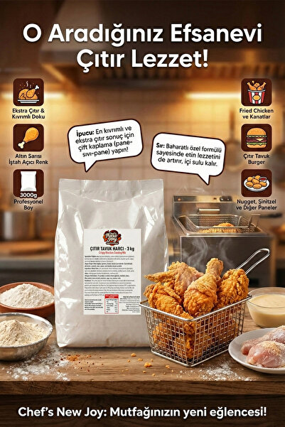 chef's new joy professional Çıtır Tavuk Harcı 3000 gr Pane Harcı
