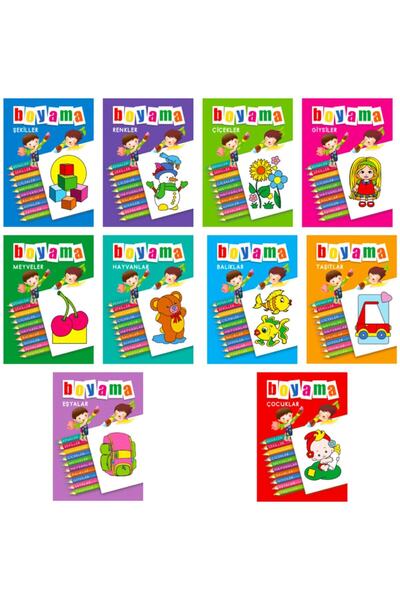 Mercek Yayıncılık İnce Yeni Boyama 10 Kitap Takım