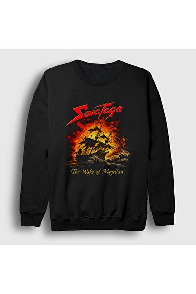 Presmono Unisex Black the Wake of Magellan Savatage Sweatshirt 594831Tt