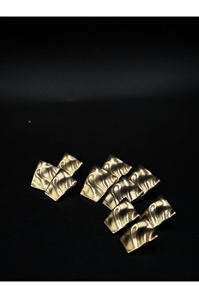 NESGO MODA Z.A.R.A Model Wavey Asymmetric 4 Large 6 Small Gold Color 28 mm 44...