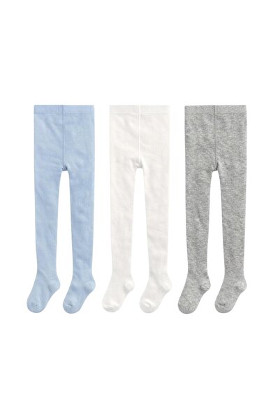 YETİŞ 3'lü Bebek & Çocuk Pamuklu Düz Renkli Külotlu Çorap
