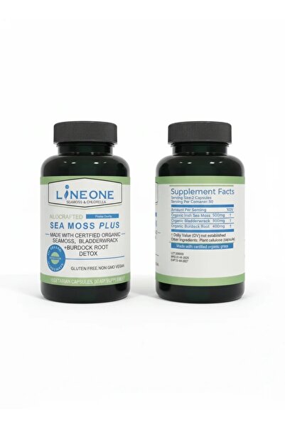 LINE ONE 🌊 LINEONE Sea Moss PLUS - طحلب أيرلندي، طحلب الحويصلة، جذر الأرقطيو...