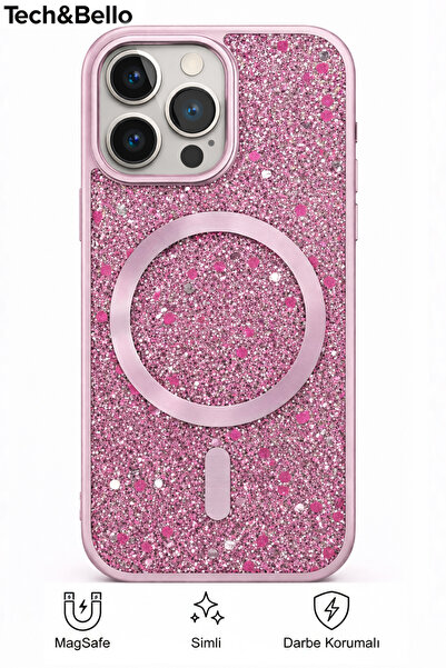 Tech&bello accessories حافظة فضية مقاومة للصدمات متوافقة مع آيفون 16 برو مع ح...