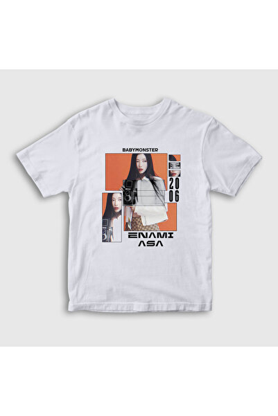 Presmono Cameră albă unisex pentru copii Enami Asa Babymonster tricou 591129tt