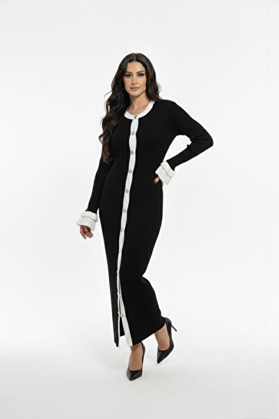 Cara Flounce Sleeve Knitwear Women's Dress Standard Size Cotton Midi Length D...